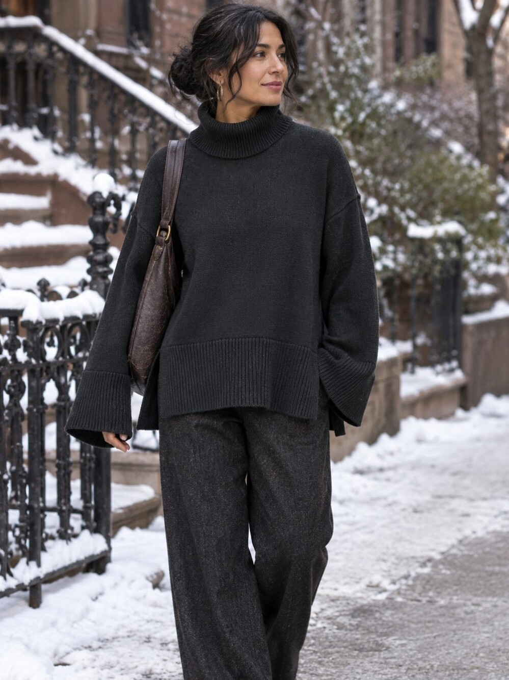 GAP Black Women's Turtleneck Sweater